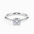 cushion cut solitaire diamond ring in white gold