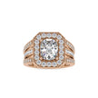 cushion halo lab-grown diamond ring in rose gold