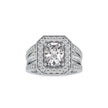 cushion halo lab-grown diamond ring in white gold