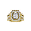 cushion halo lab-grown diamond ring in yellow gold