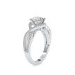 round cut solitaire lab-grown diamond ring in white gold