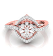 diamond shape halo lab-grown diamond ring rose gold