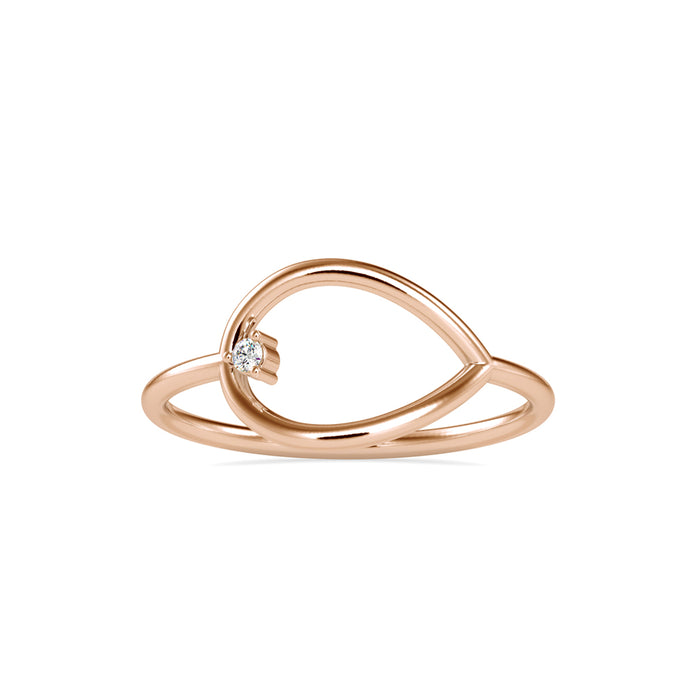 drop shape round solitaire diamond ring in rose gold