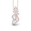 elegant floral drop lab-grown diamond pendant necklace in rose gold