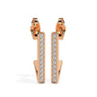 vertical bar diamond drop earrings in rose gold