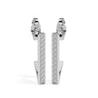 vertical bar diamond drop earrings in white gold