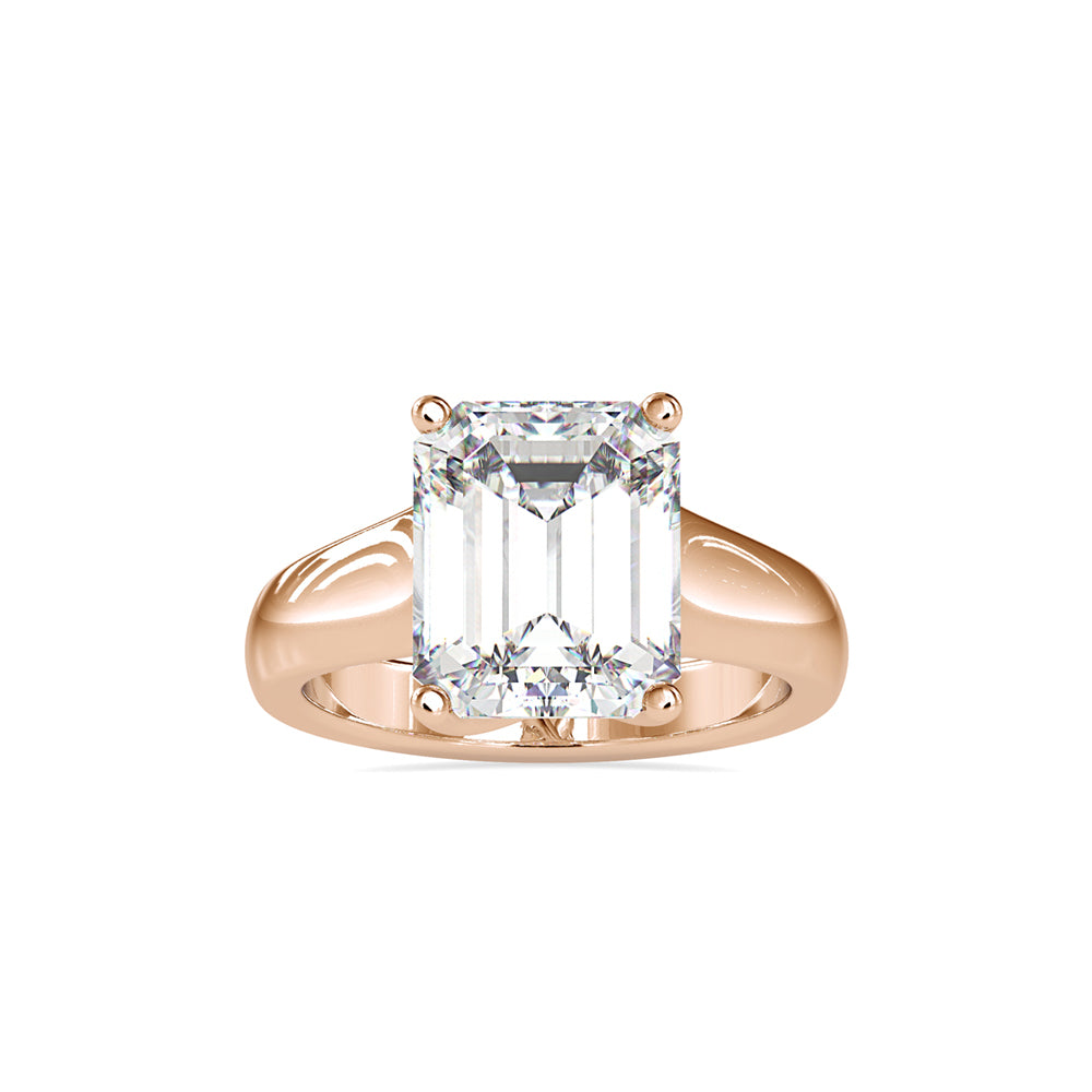 emerald cut solitaire lab-grown diamond ring in rose gold