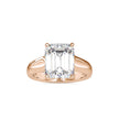 emerald cut solitaire lab-grown diamond ring in rose gold
