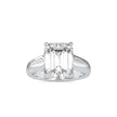 emerald cut solitaire lab-grown diamond ring in white gold
