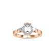 emerald cut three stone lab-grown diamond ring in rose gold