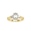 emerald cut three stone lab-grown diamond ring in yellow gold
