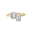 emerald cut toi et moi lab-grown diamond ring in yellow gold