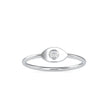 evil eye bezel diamond ring in white gold