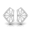 floral cluster diamond stud earrings in white gold