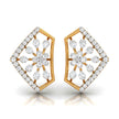 floral cluster diamond stud earrings in yellow gold
