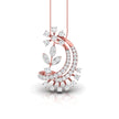 Floral Crescent Moon Lab-Grown Diamond Rose Gold Pendant Necklace
