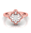 floral round cut cluster lab-grown diamond ring in rose gold