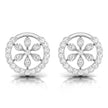 floral round diamond stud earrings in white gold