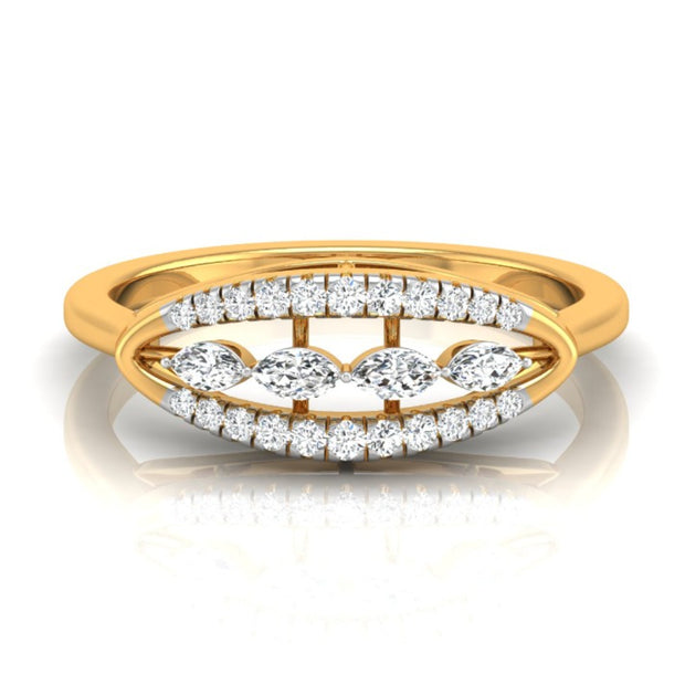 four marquise cut diamond ring in yellow gold