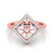 Geometric Round Cut Lab-Grown Diamond Rose Gold Ring