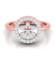 0.21Ct Floral Design Round Cut Halo Lab-Grown Diamond Ring