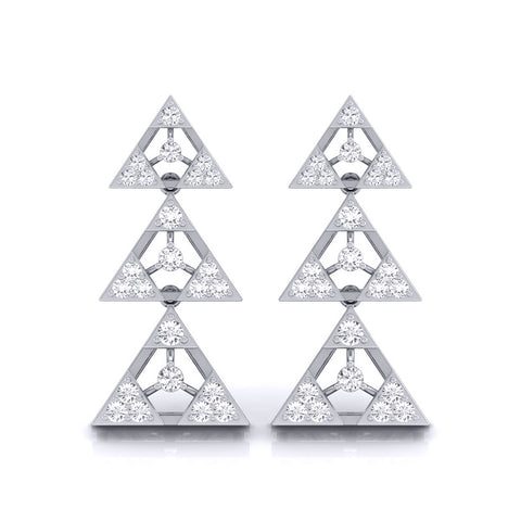 0.46Ct Round Lab-Grown Diamond Gold Dangellers Earrings