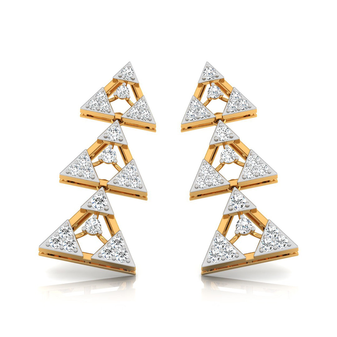 0.46Ct Round Lab-Grown Diamond Gold Dangellers Earrings