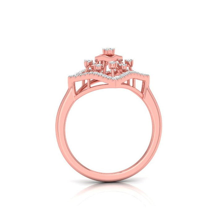 0.16Ct Geometric Design Round Cut Lab-Grown Diamond Ring