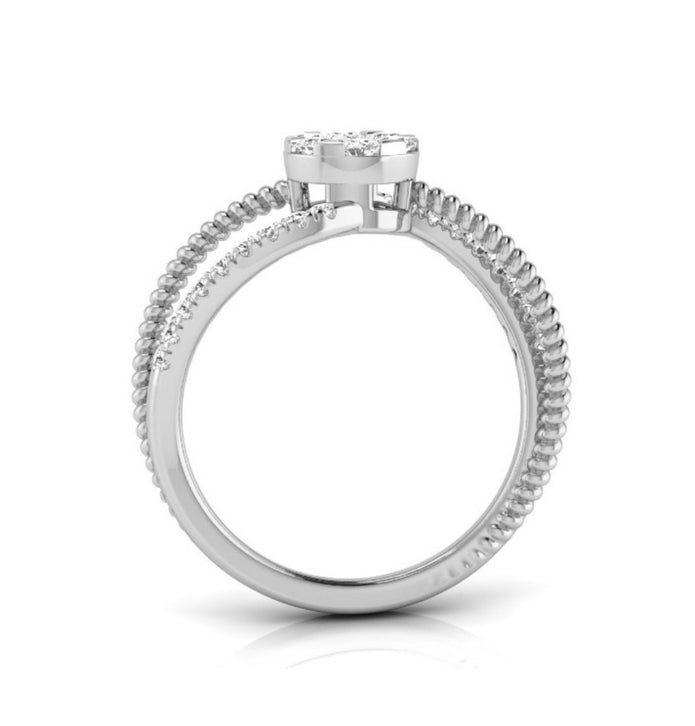 0.32Ct Intertwined Round Cut Cluster Lab-Grown Diamond Ring