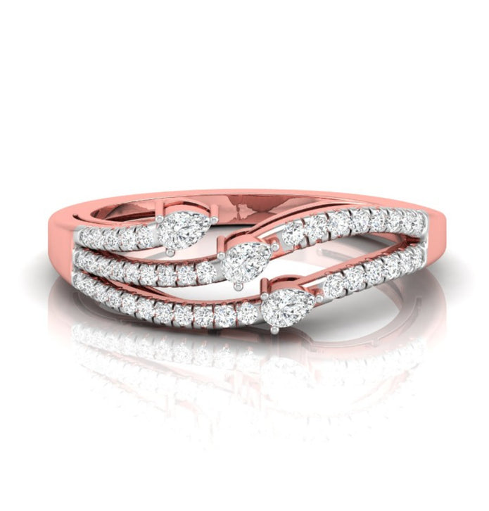 0.27Ct Pear Cut Three Stone Lab-Grown Diamond Ring