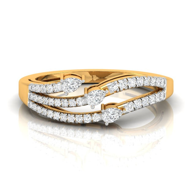 0.27Ct Pear Cut Three Stone Lab-Grown Diamond Ring
