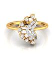0.10Ct Fan Shape Design Round Cut Lab-Grown Diamond Ring