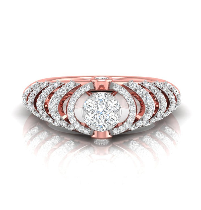 0.54Ct Round Cluster Multi-Layer Halo Lab-Grown Diamond Ring