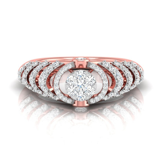 0.54Ct Round Cluster Multi-Layer Halo Lab-Grown Diamond Ring