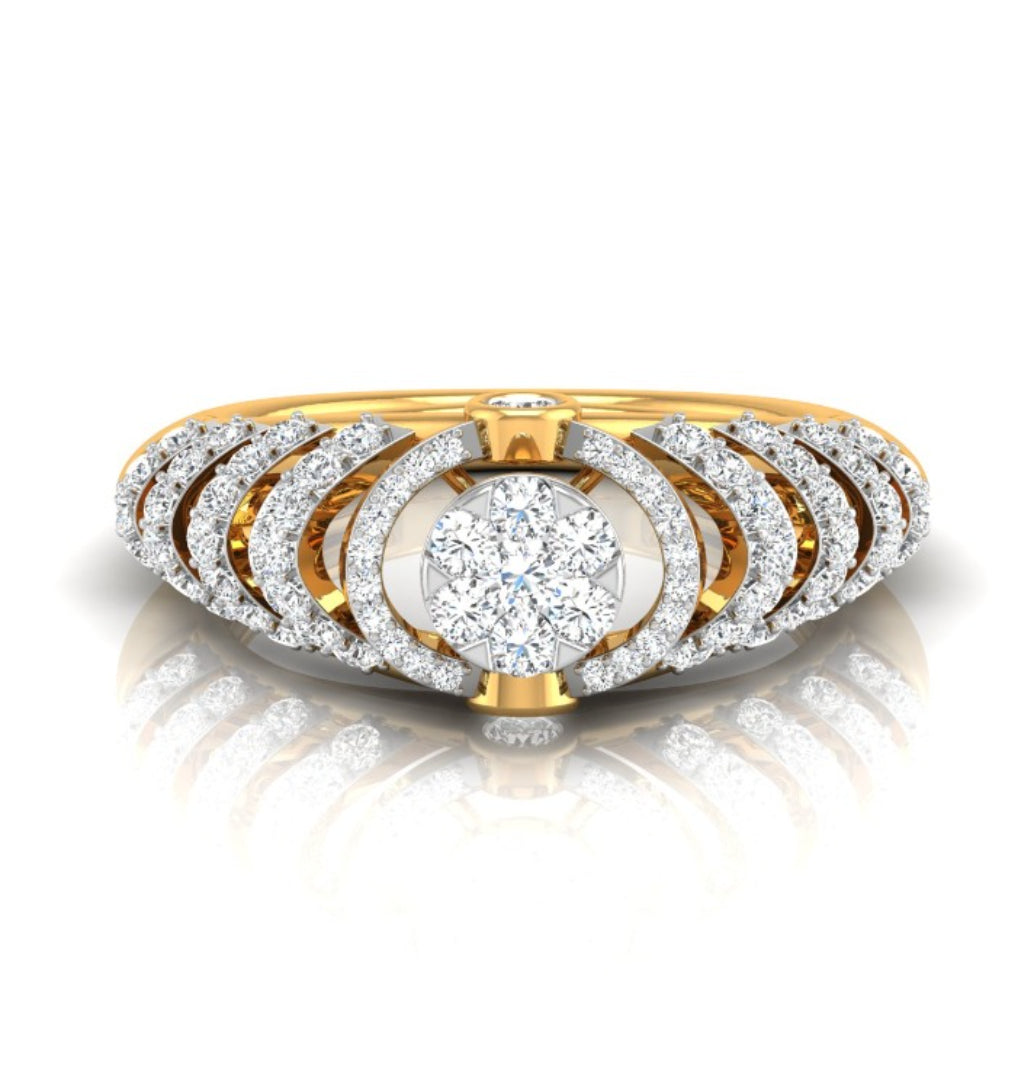 0.54Ct Round Cluster Multi-Layer Halo Lab-Grown Diamond Ring