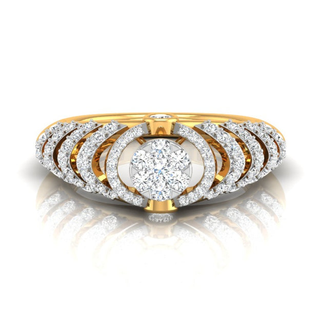 0.54Ct Round Cluster Multi-Layer Halo Lab-Grown Diamond Ring