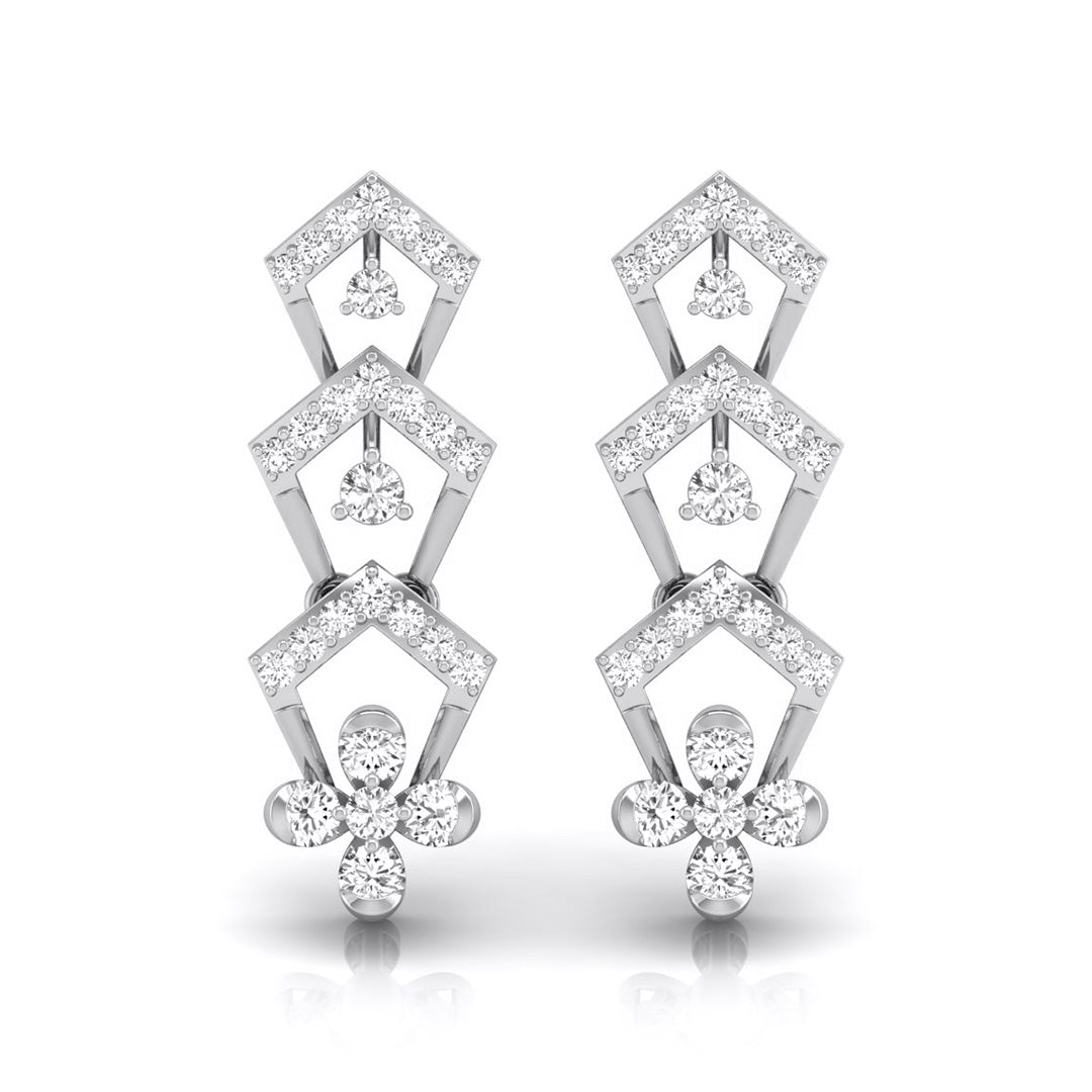 0.50Ct Round Lab-Grown Diamond Gold Dangellers Earrings