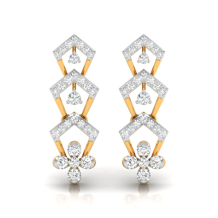 0.50Ct Round Lab-Grown Diamond Gold Dangellers Earrings