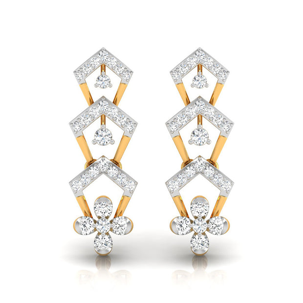 0.50Ct Round Lab-Grown Diamond Gold Dangellers Earrings