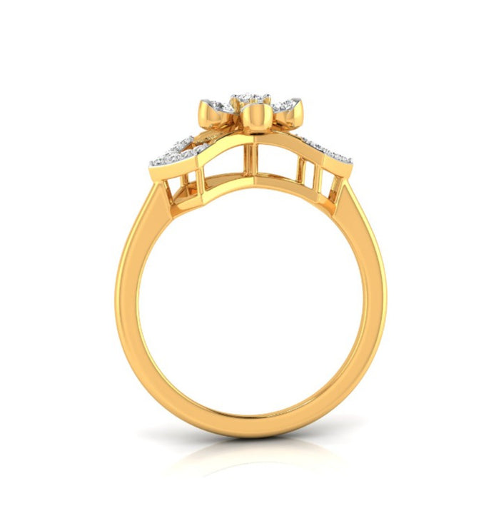 0.22Ct Floral Design Round Cut Lab-Grown Diamond Ring
