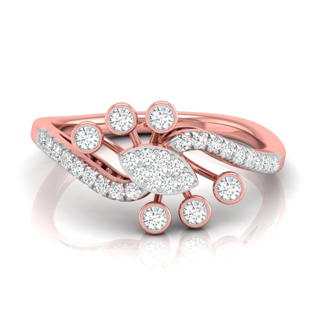 0.23Ct Round Cut Cluster Lab-Grown Diamond Ring