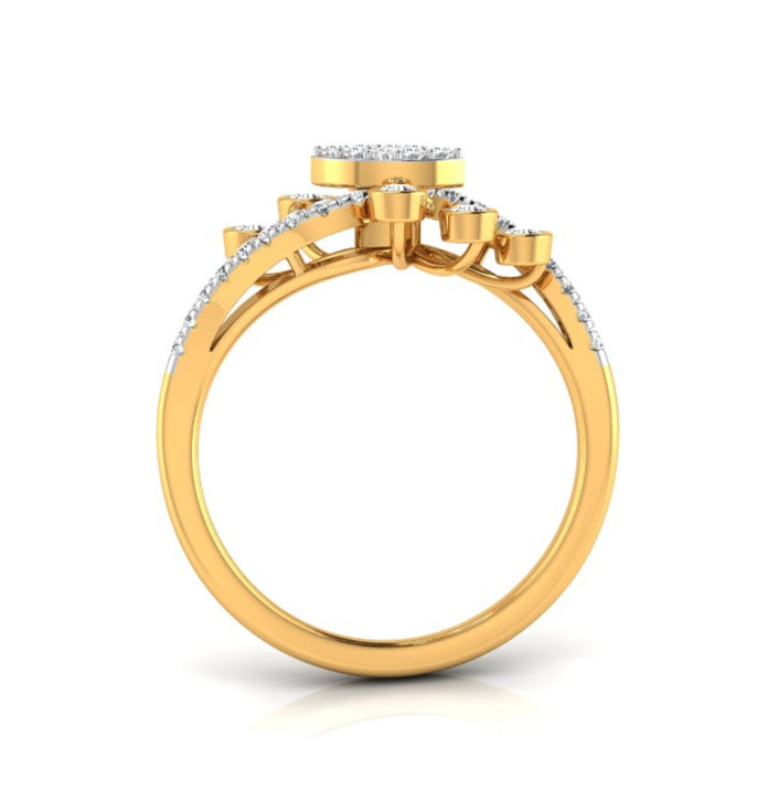 0.23Ct Round Cut Cluster Lab-Grown Diamond Ring