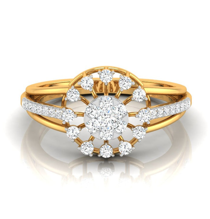 0.34Ct Floral Style Round Cut Cluster Lab-Grown Diamond Ring
