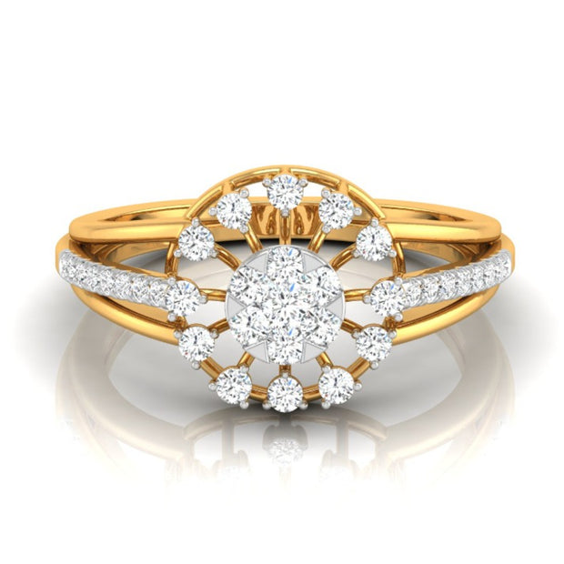 0.34Ct Floral Style Round Cut Cluster Lab-Grown Diamond Ring