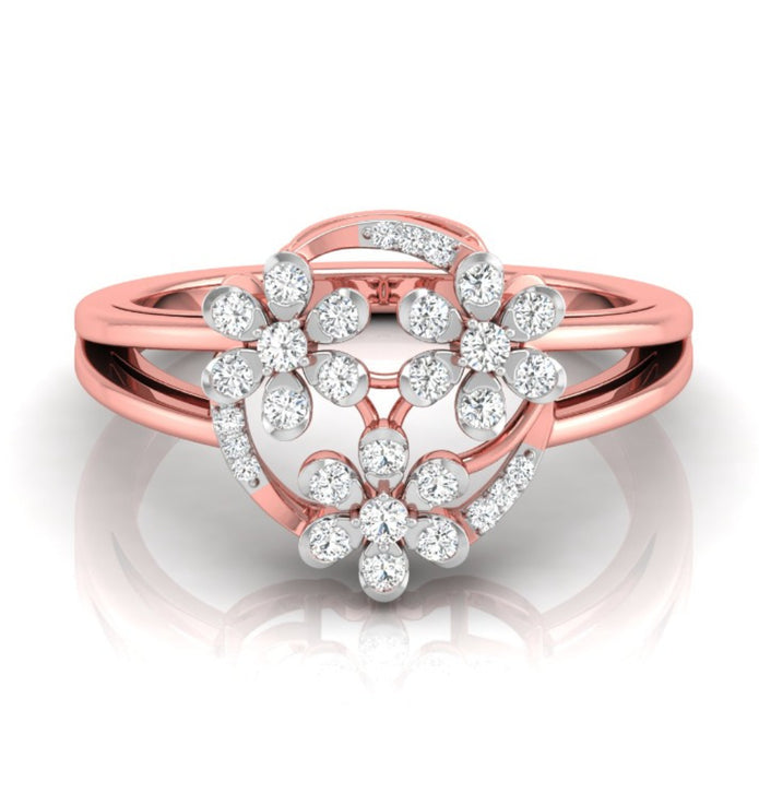 0.25Ct Floral Bouquet Round Cut Lab-Grown Diamond Ring