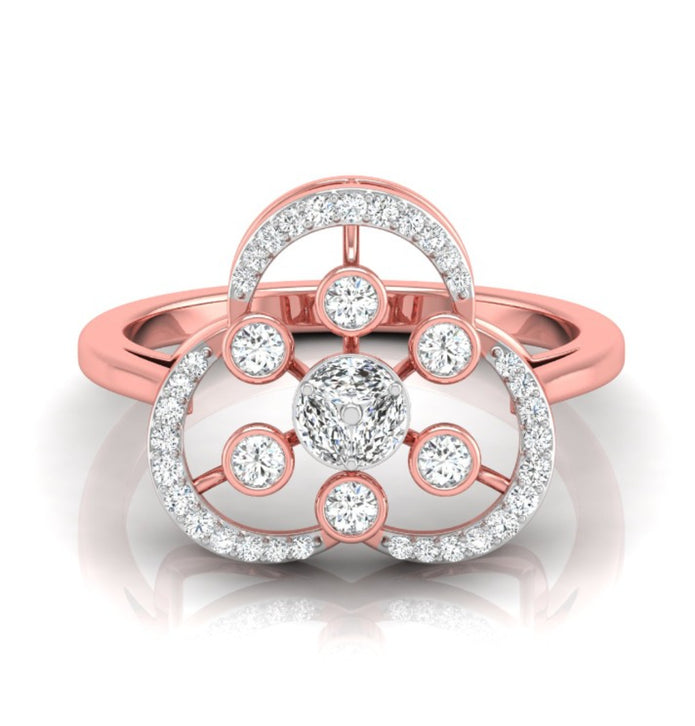 0.25Ct Halo Cocktail Lab-Grown Diamond Gold Ring