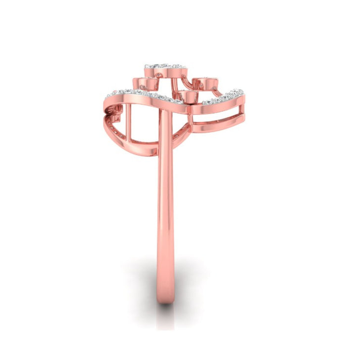 0.25Ct Halo Cocktail Lab-Grown Diamond Gold Ring