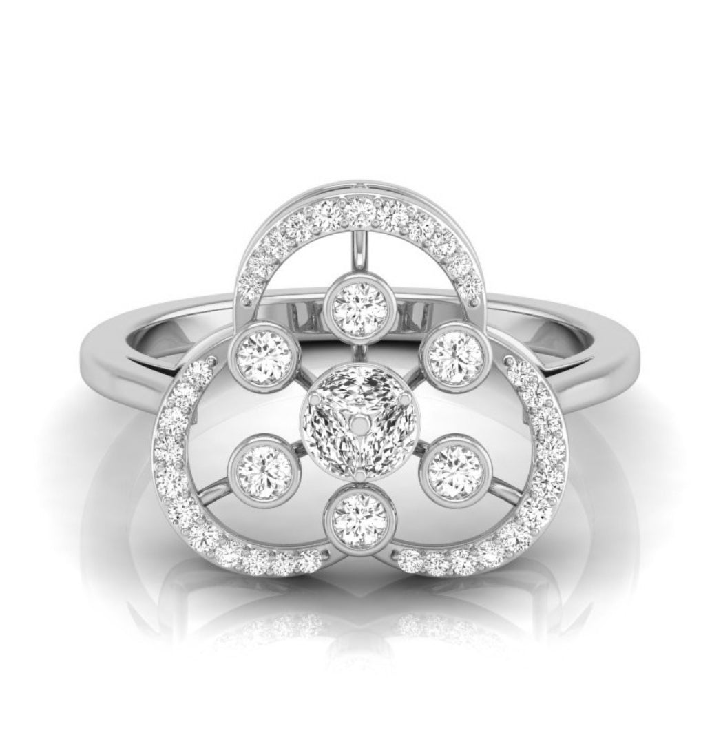0.25Ct Halo Cocktail Lab-Grown Diamond Gold Ring
