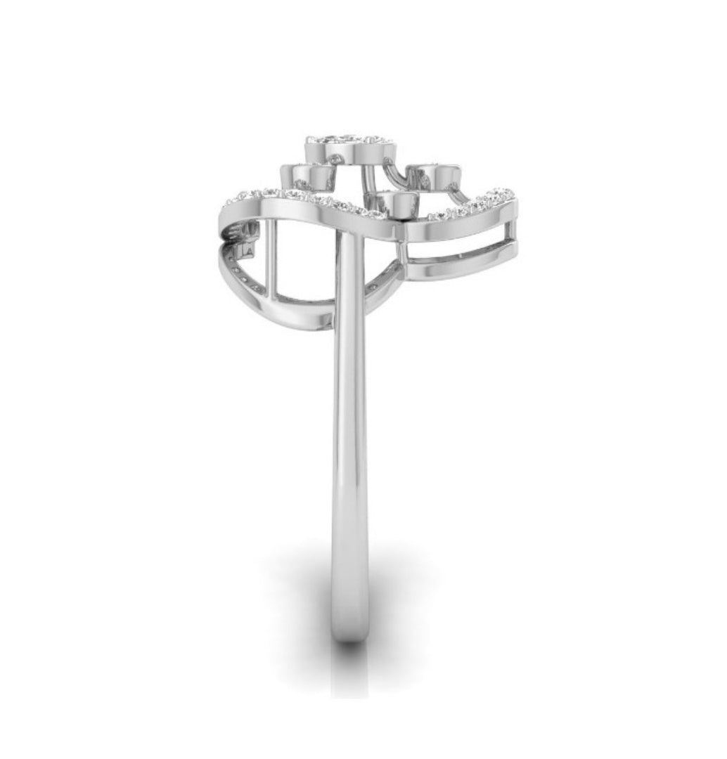 0.25Ct Halo Cocktail Lab-Grown Diamond Gold Ring