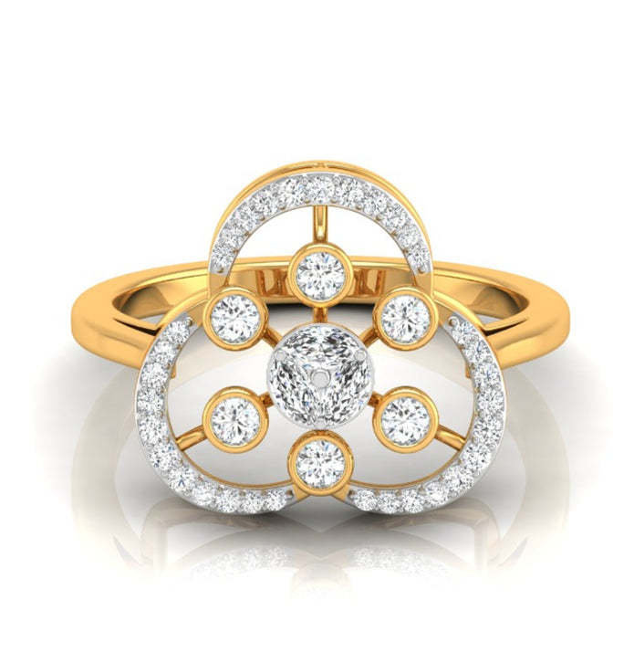 0.25Ct Halo Cocktail Lab-Grown Diamond Gold Ring